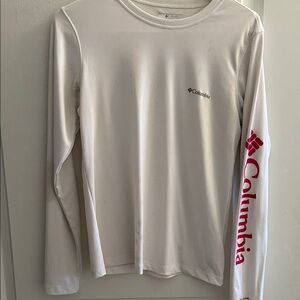 Columbia PINK & White Long Sleeve with Red Logo